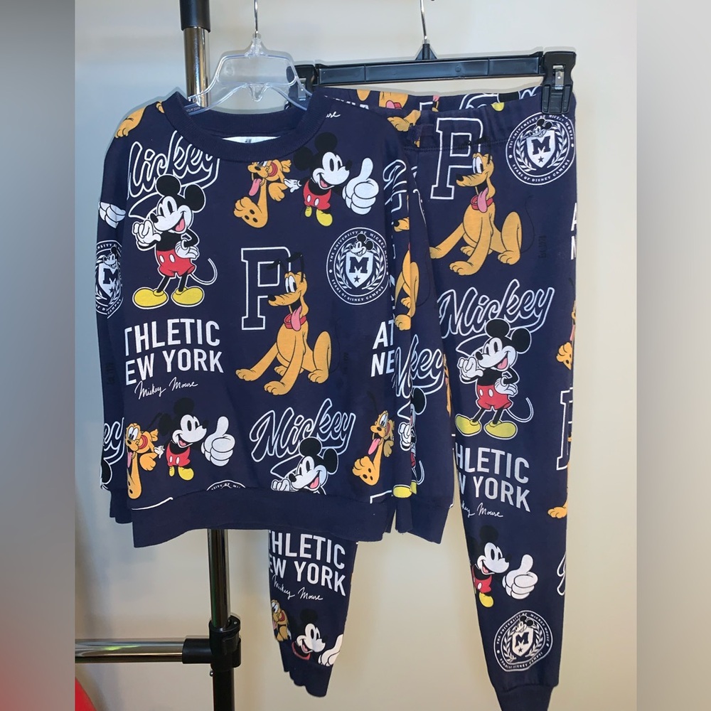 Disney × H&M Mickey Mouse 2-Piece Sweatshirt & Jogger Set – Size 6X - Picture 3 of 11